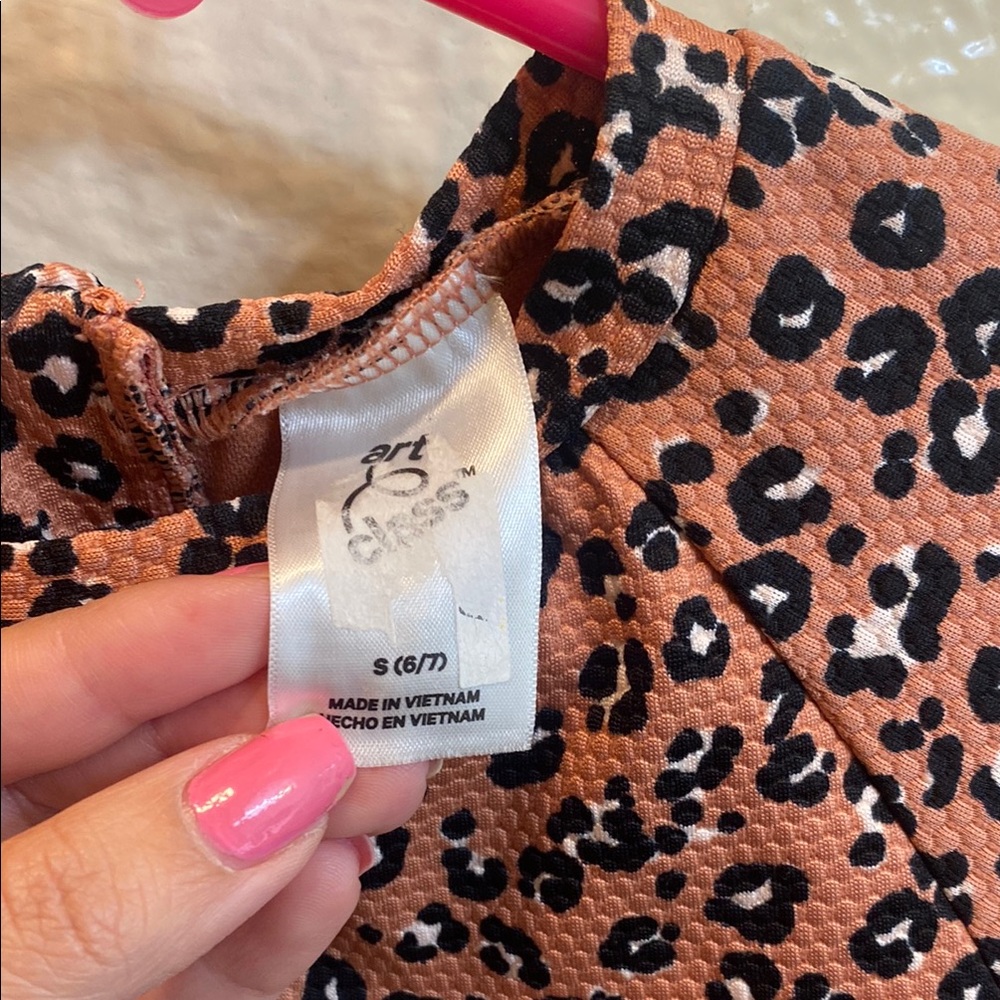ART CLASS Leopard Print Long Sleeve Swimsuit - Picture 3 of 4